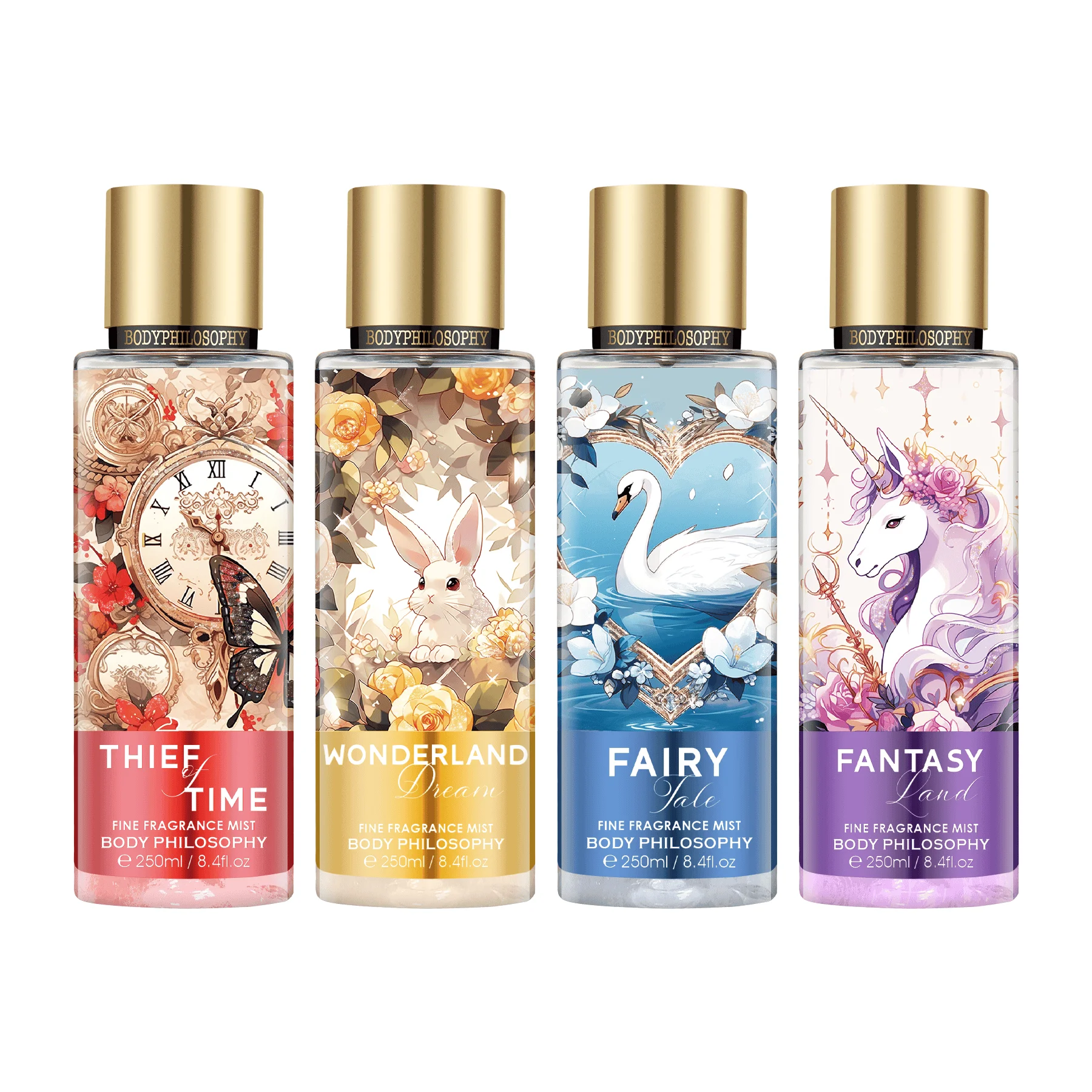Body Philosophy Fairy Fantasy Mist 250ml Swan Floral Water Ripple Perfume  for Ladies Waterfall Fragrance Spray