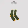 Coral fleece green mid-calf socks (size not specified)