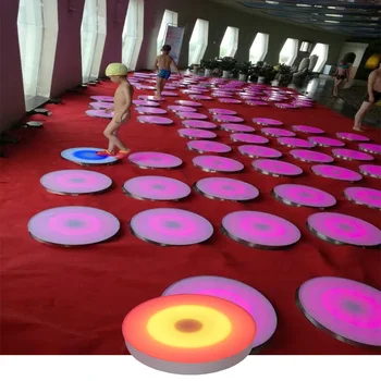 Disco led dance floor glass tile Interactive Rainbow Round LED Dance Floor Entertainmenet outdoor stage lighting