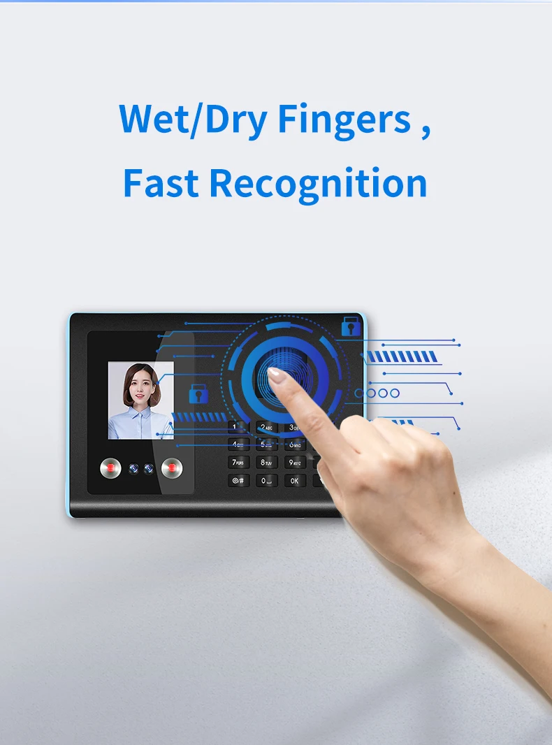 Biometric Facial Time Attendance Machine with Face and Fingerprint Recognition