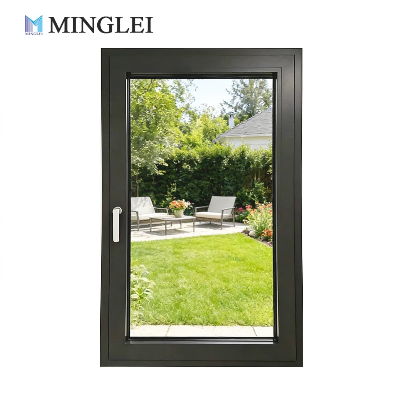 Fabriksmæssigt tilpasset design, NFRC-top energieffektiv termisk afbrydende kip- og drejvindue til højtkvalitets boliger, aluminiumsrammevinduer