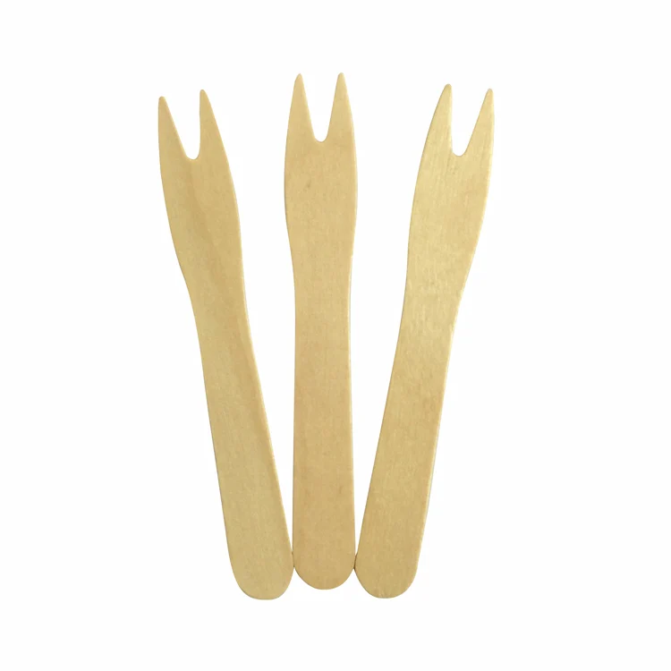 12cm Disposable Wood French Fries Wooden Chip Fork With Customized ...