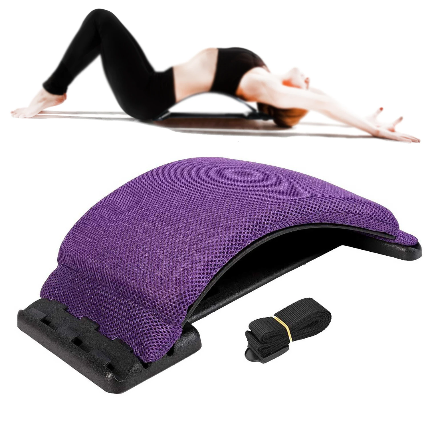 Memory Foam Lower Back Pain Relief Lumbar Support Lumbar Extender Spine  Back Stretcher Board Orthopedic Back Massager Stretcher