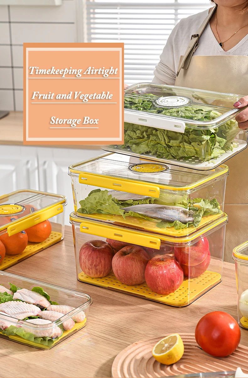 Wholesale Plastic Fridge Organizer Stackable Kitchen Storage Container For Vegetable Fruit
