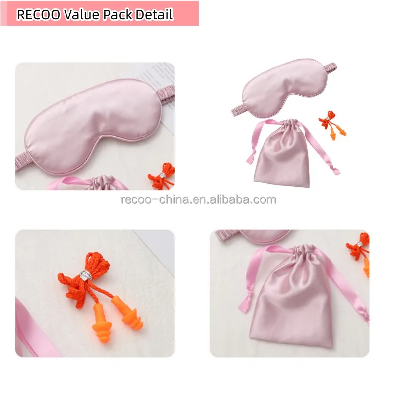 Silk Pillowcase Sleep Mask Mulberry Silk Eyemask Set Travel Comfortable