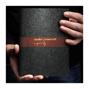 Wholesale Customised logo Seed Paper Notebook A4 B5 A5 A6 PU Leather Felt Fabric Journal Eco Friendly Agenda Meeting Planner