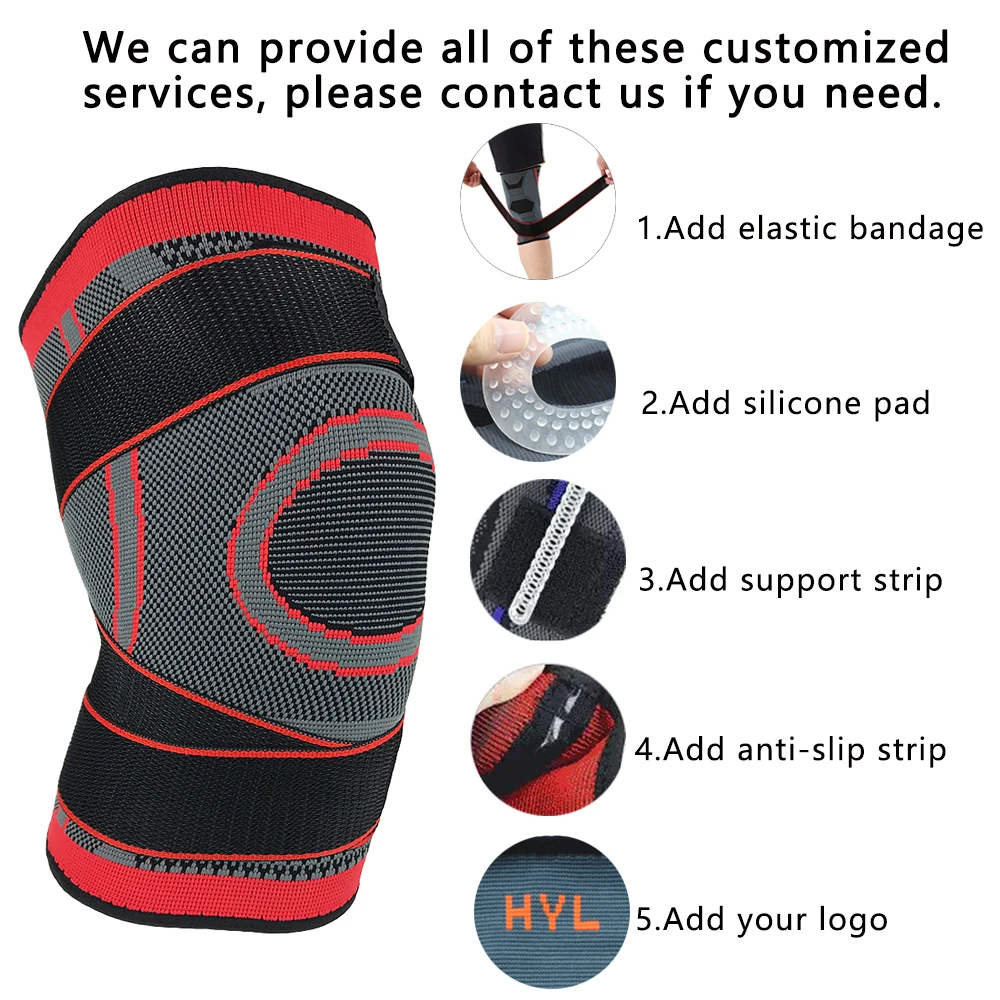 High Elastic Compression Knee Sleeve Knee Straps Support Knitted Nylon