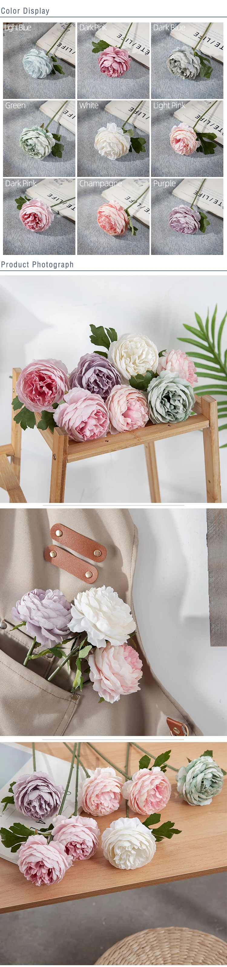 Mw57892 Simulated Handmade Silk Tea Roses Flowers Long Stem Artificial Camellia Flower Buy