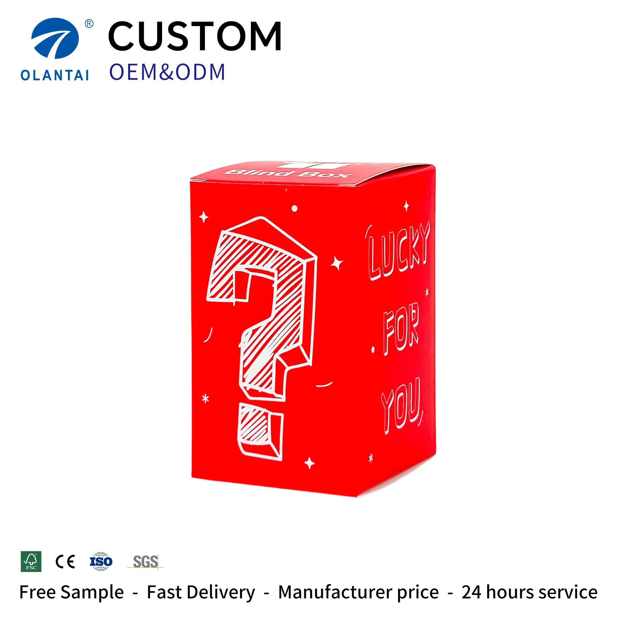 Customized Christmas Label Packaging Luxurious Eco-Friendly Recycled Materials Kraft Paper Mysterious Box Four-Color UV Logo