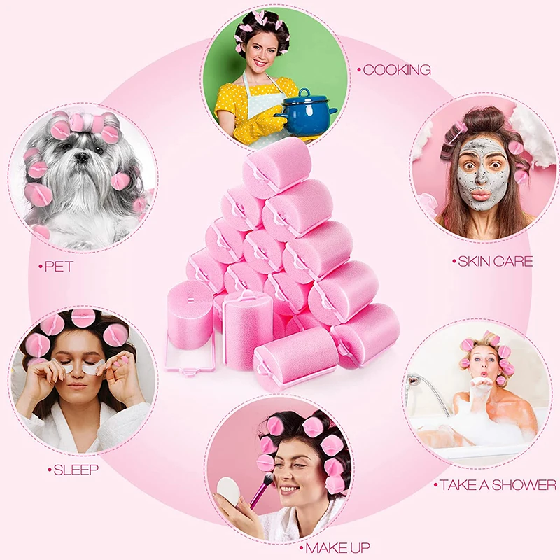 Factory Direct Sale 4.8cm Diameter Soft Foam Hair Rollers Sleeping Sponge Hair Rollers No Heat Hair Curler Roller