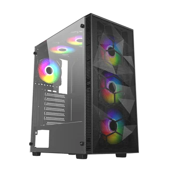 Gaming Pc Case Mid Tower Mesh Panel Tempered Glass Custom Logo Gaming 