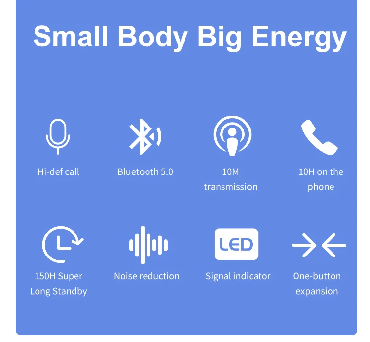 GlobalCrown K53 Mini Call Remind Vibration Sports Clip Driver Wireless Bluetooth Headset