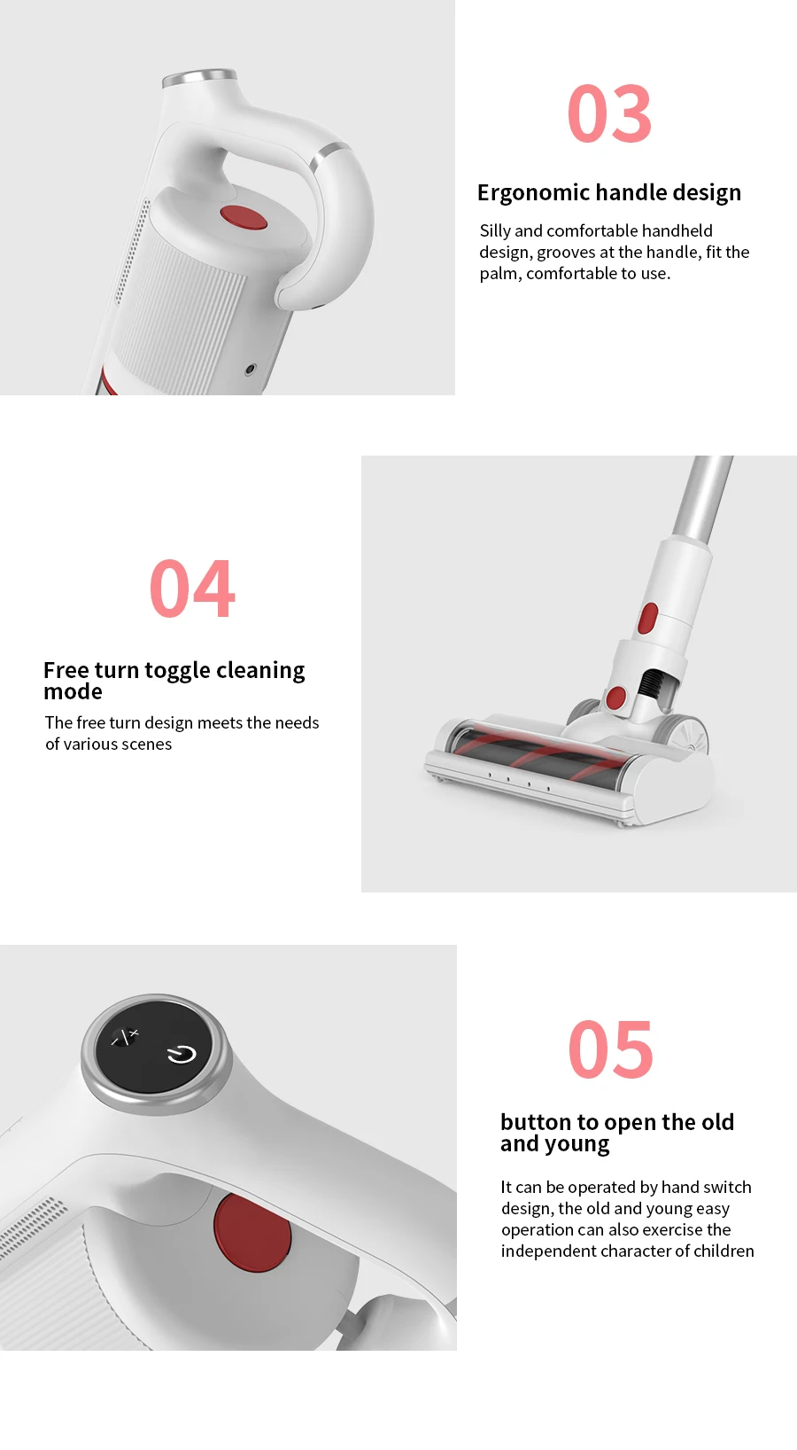 Factory Direct Sales Strong Suction Wireless Portable Home Vacuum Cleaner With Working Lamp supplier