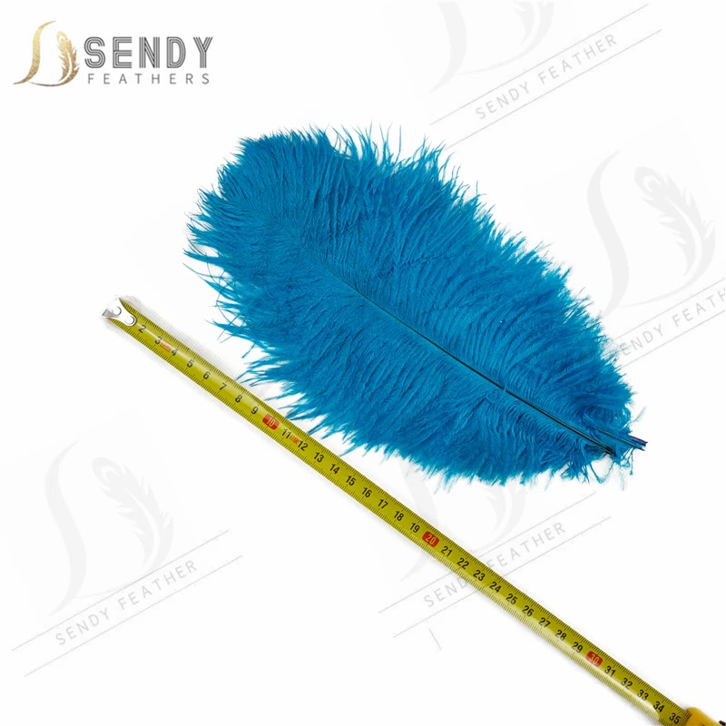 20 Pcs Blue Ostrich Feathers Plumes Inch(20-25 Cm Bulk For Party