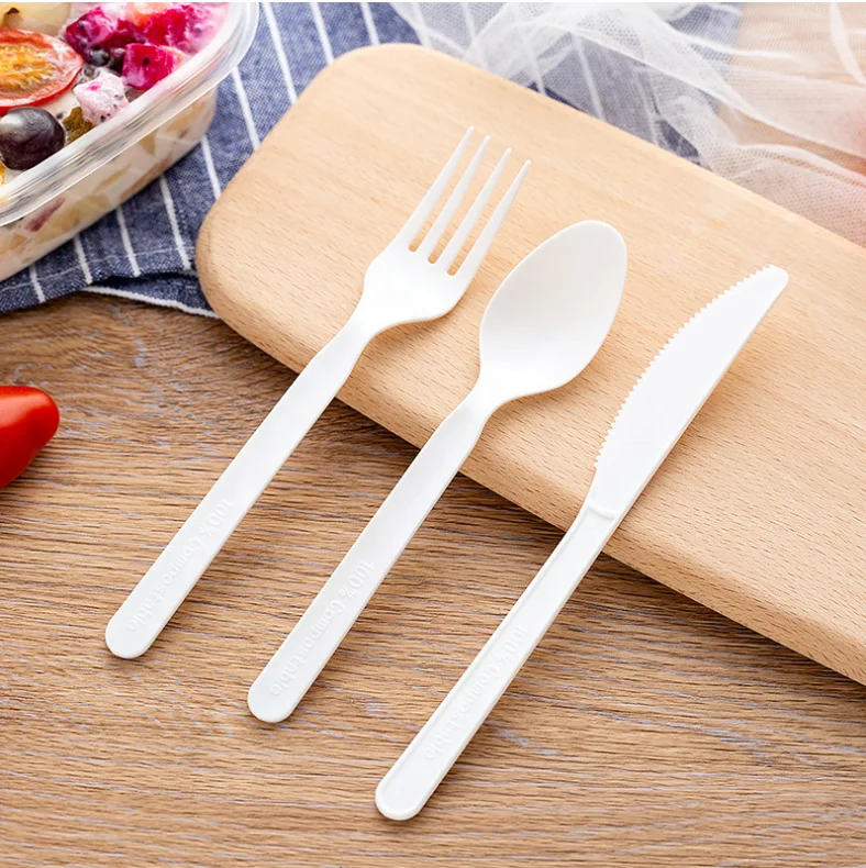 biodegradable cutlery sets wholesale cpla spoon fork knife