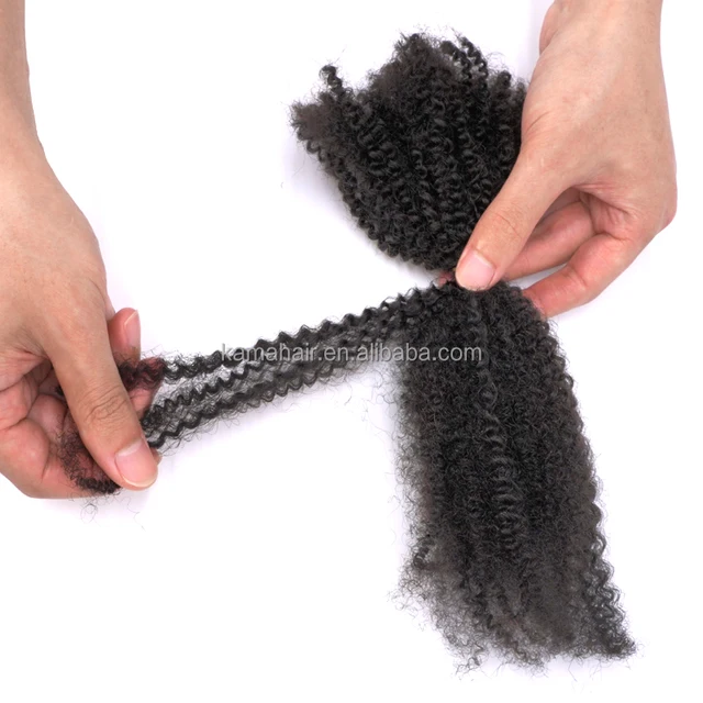 KAMA Virgin 4C Afro Kinky Brazilian Human Hair Extension Curly Bundles 100% Unprocessed 8in-28in