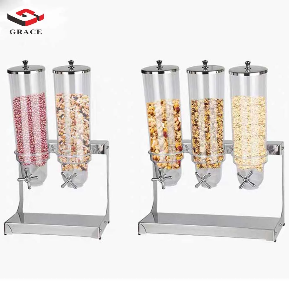 Wholesale Stainless Steel Cereal Dispenser For Buffet Double Cereal