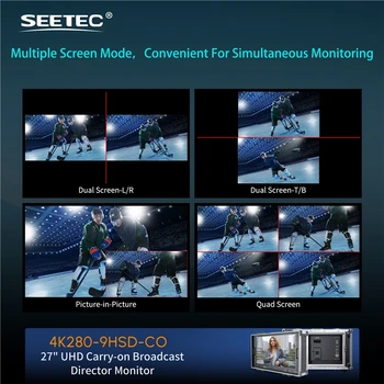 SEETEC 4K280-9HSD-CO 27" 4K Ultra HD Broadcast Director Monitor, 4x  Multi-View, OEM for TV Studio & OB Van detail image