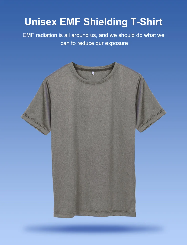 100% Silver Fiber EMF Anti-Radiation Shielding Short Sleeve Men T-Shirt ...