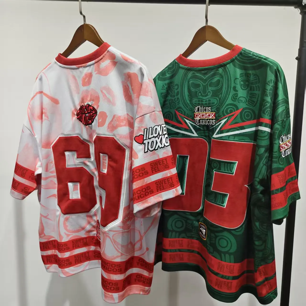 Custom New Fashion Sports Jersey Sublimation Colorful Design Football Jersey Hip Hop Sports Mesh Practice Plain Football Shirt gallery 5