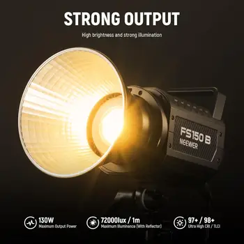NEEWER FS150B LED Video Light 2.4G/APP Control,130W Bi Color COB Silent Photography Continuous Output Lighting with 4 Types detail image