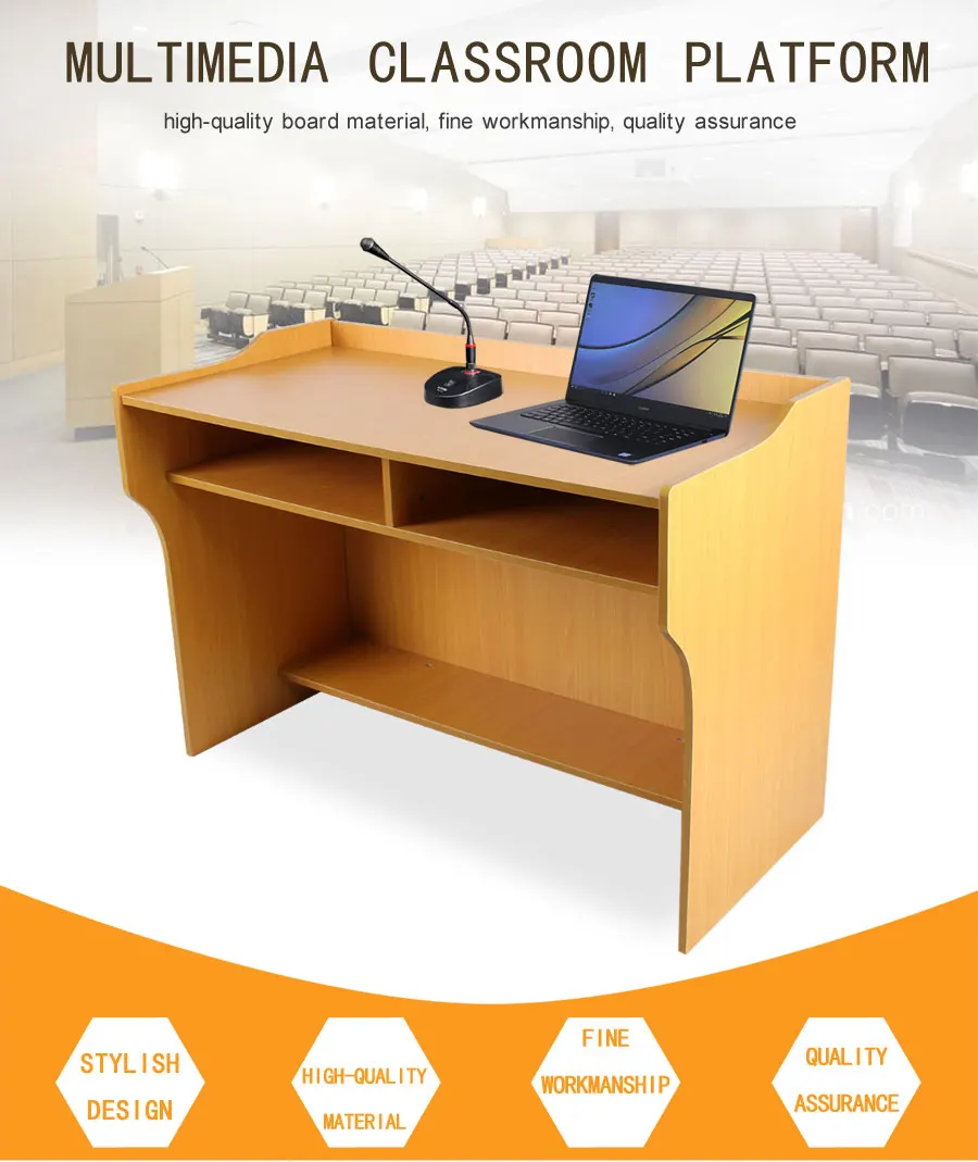 Wooden Teacher Platform Table With Large Drawer Classroom Teacher Desk Speech Table Lectern Dais For Primary School College