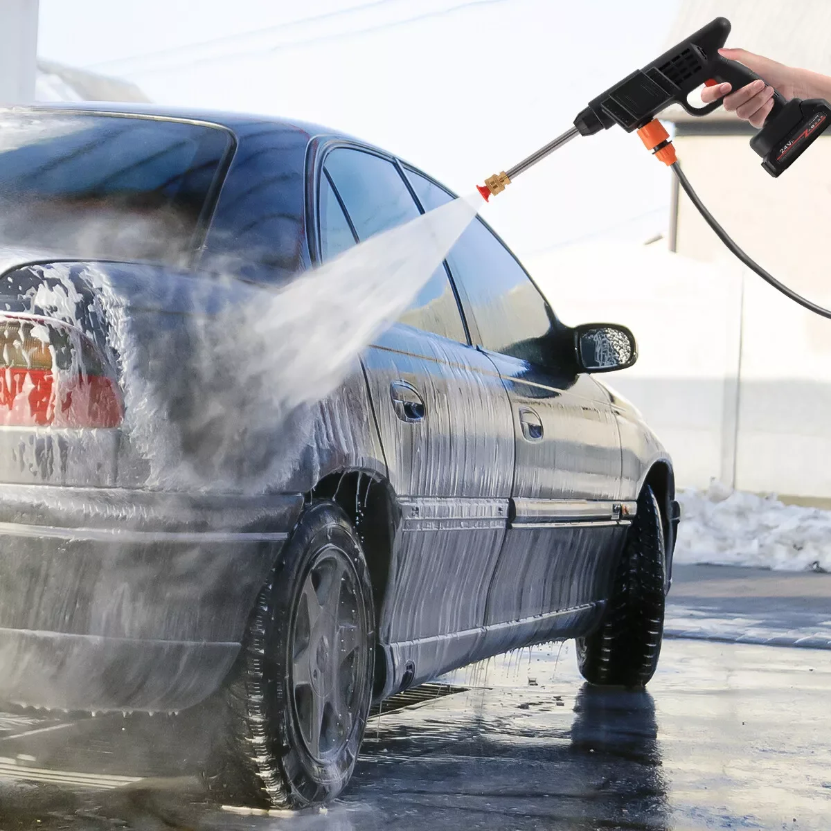Lithium Battery 24V 48V Washer alta pressão sem fio Wash Gun portátil sem fio Car Washer Lavadora Equipamento de lavagem
