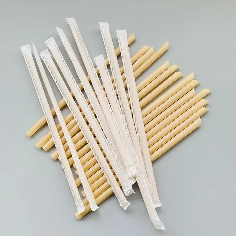 Лидер продаж питьевые соломинки из пла-сахарного тростника 100% бумажная обертка 6 мм 8 12 биоразлагаемые