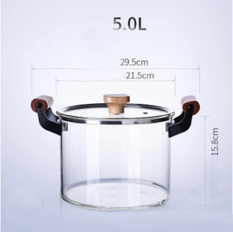 glass borosilicate glass cooking pot with cover cookware sets cookware sets