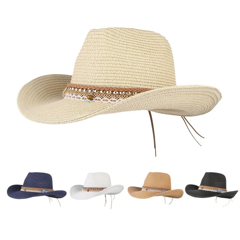 SIYWINA Sombrero de Panama Sombrero de Paja Sombrero de Playa de Fedora para Hombres Mujeres 