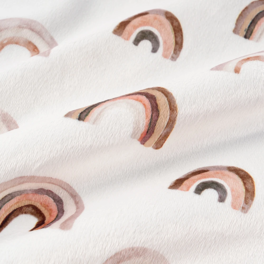 100 Polyester Knitted Rainbow Blanket Fabric For Baby Blanket China