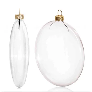 Dongguan in stock 100 wholesale 8cm clear FLAT glass christmas ball