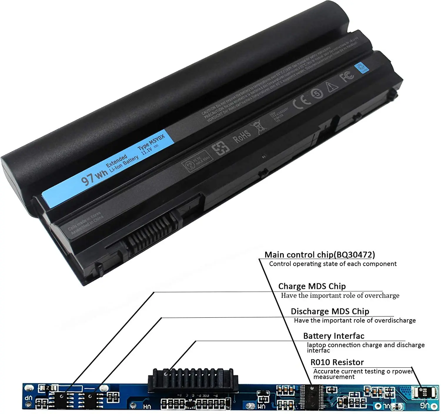Oem/odm 11.1v 97wh T54fj M5y0x Laptop Battery For Notebook Dell