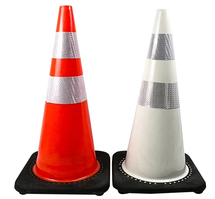 China Flexible PVC Traffic Safety Cone - Reflective White