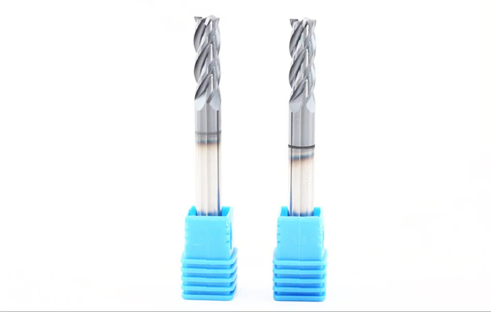 TEBAK Cemented Tungsten Carbide Indexable Cutters Flatten 4 Flute Hrc45/Hrc55/Hrc65 Square Solid End Mill