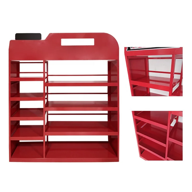 Customized Durable Metal Engine Oil Display Rack Stand for Motor Oil Mobil Oil Display Rack