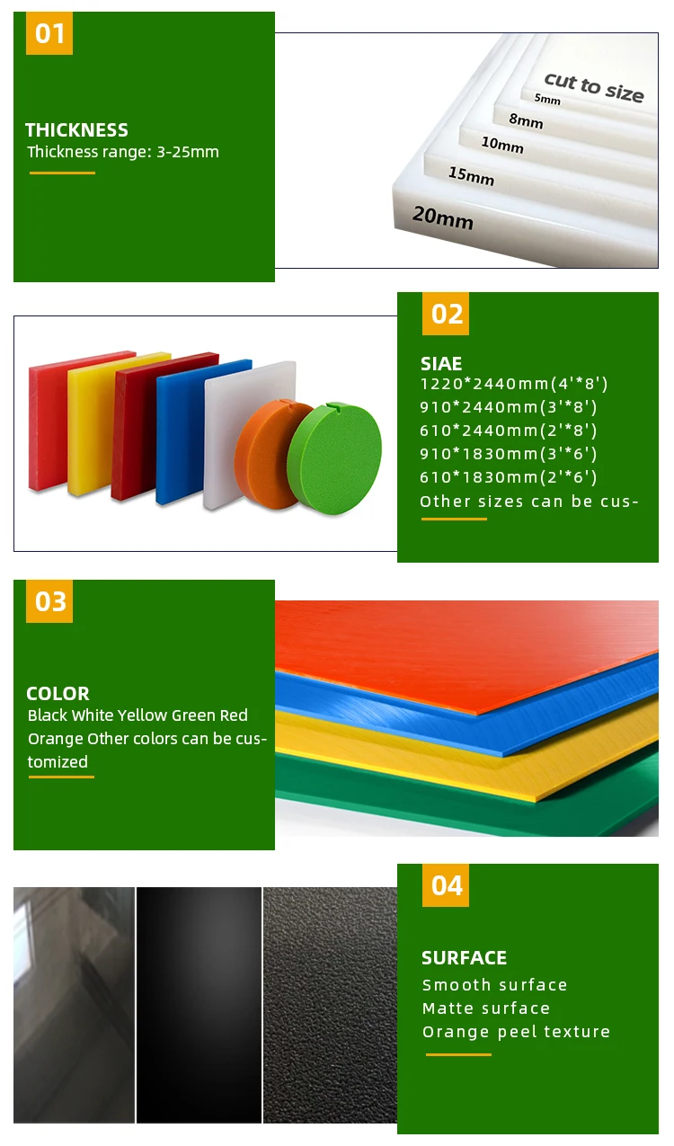 Custom Color HDPE Sheet 2mm-25mm Any RAL Code Factory Direct Sales ...