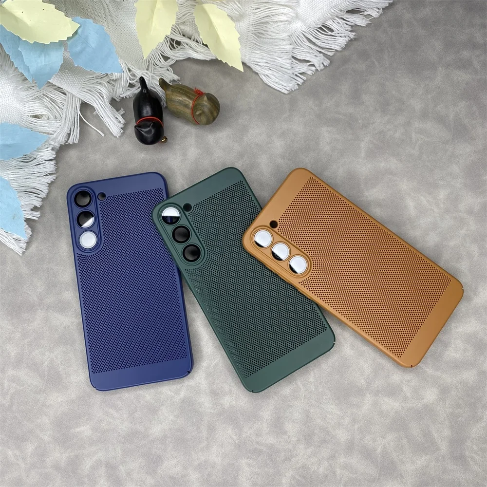 New Arrival Lens Protection Honeycomb Heat Dissipation Hard PC Net Phone Case for Samsung S23 Plus S22 Note 20 Ultra S21 FE