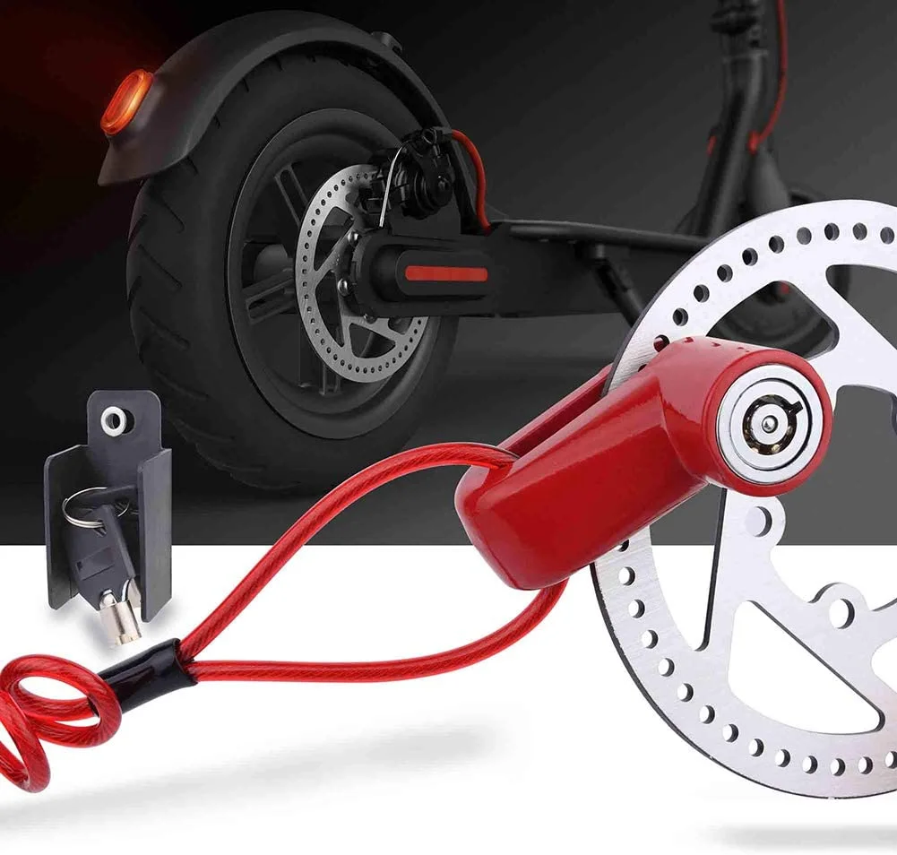 Superbsail Disc Brakes Lock with Steel Wire for Xiaomi M365 Universal Electric Scooter Guard Against Theft Accessories details