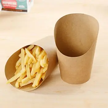 Custom 12oz Disposable Single Wall Paper Cup French Fries Holder for All Occasions-Small Medium Large Sizes Available