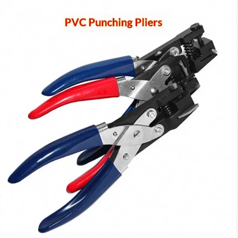 TEBAK Pliers Type PVC Card Dual Punch Round Hole Punch Flat Hole Punch
