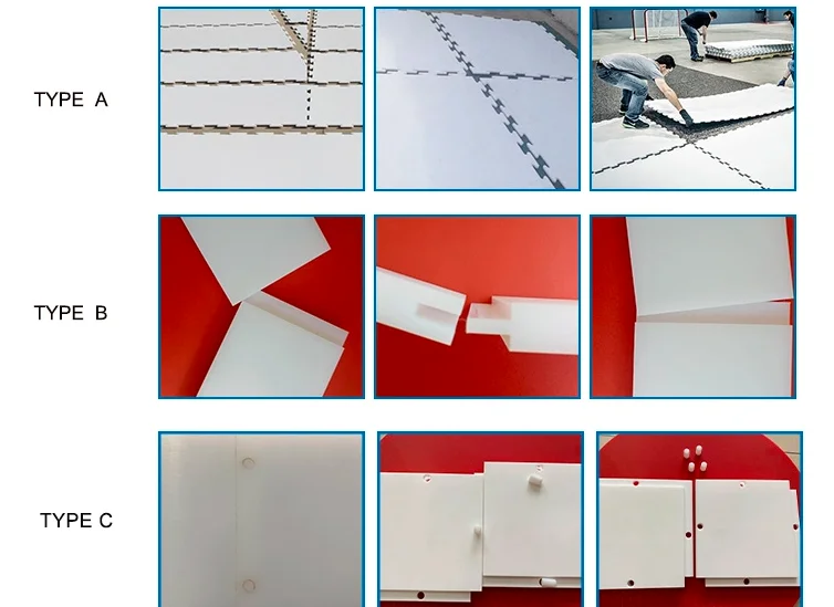 Portable Self Lubricating Artificial Uhmwpe Flooring Tile Synthetic Ice Hockey Rink