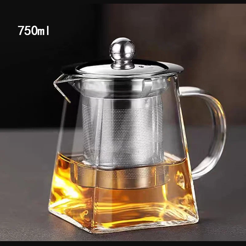 Teiera In Vetro Con Infusore In Vetro, Teiera Con Colino Per Tè Sfuso - Foto 4