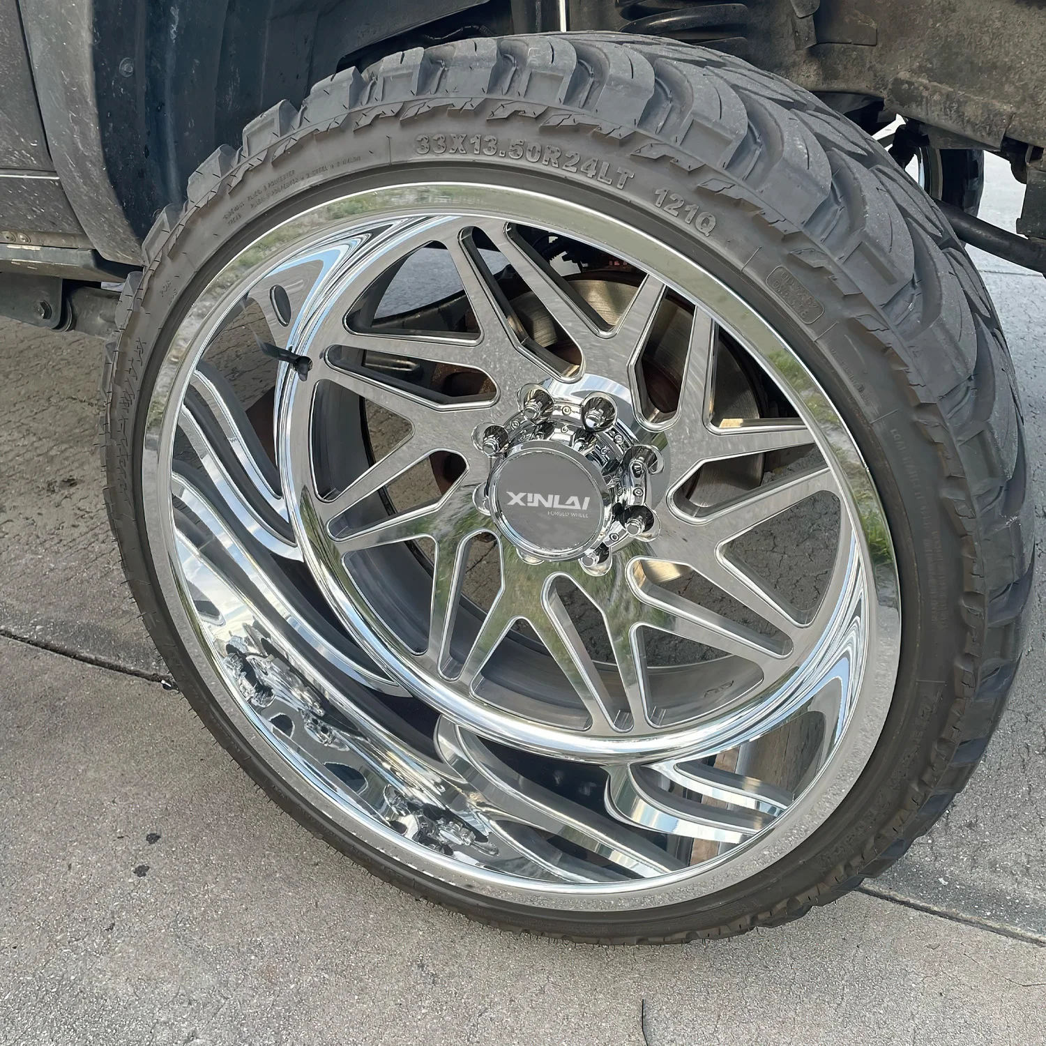 XL Custom Deep Lip Forged Wheel 22x12 24x14 26x16 28x16 Polished Offroad Alloy Rim for Ford F150 RAM GMC Silverado Pickup Trucks - Image 1
