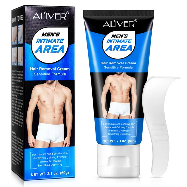 Men s intimate area armpit face depilatory remover cream black man