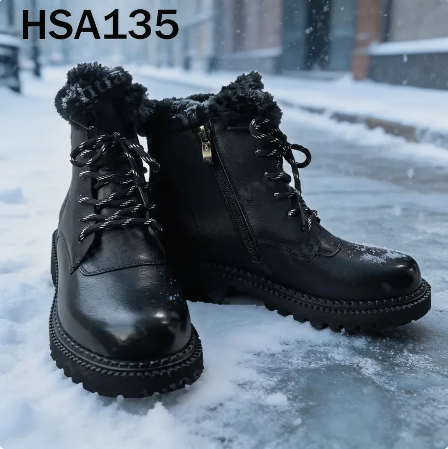 ZYF,Russia Market Middle Cut Keep Warm Women Dress Shoes Icy/Snowy Road Anti-skid Rubber Outsole Lady Uniform Shoes HSA135