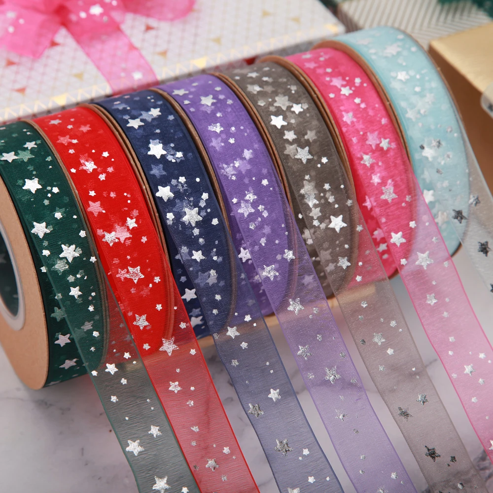 Printed organza shop ribbon