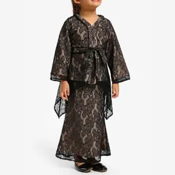 Baju Kurung Moden Lace Handsome Mother And Daughter Clothes Abaya Turkish With Muslim Clothing Dress