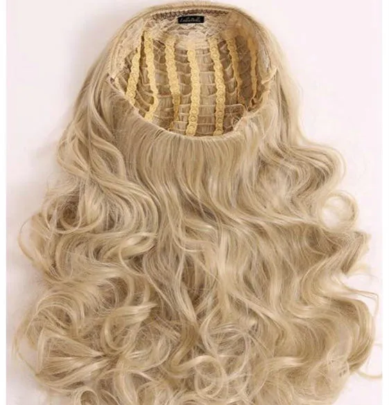 Gekleurde Half Up Half Down Blonde Clip In Upart U-vorm Krullend Menselijk 3/4 Half U Haar Pruiken Ombre Afro - Buy Menselijk Haar Half Pruik,3/4 Product on Alibaba.com