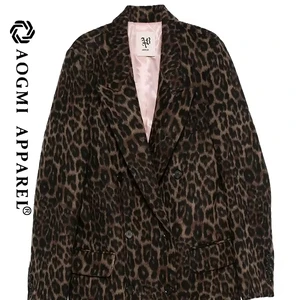 Haute Couture Fashion Ladies New Eco-friendly  Mink Leopard Print Reversible Breathable Double Breasted Trench Coat